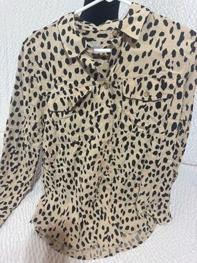 Chico's Beige and Black Spotted Shirt Jacket